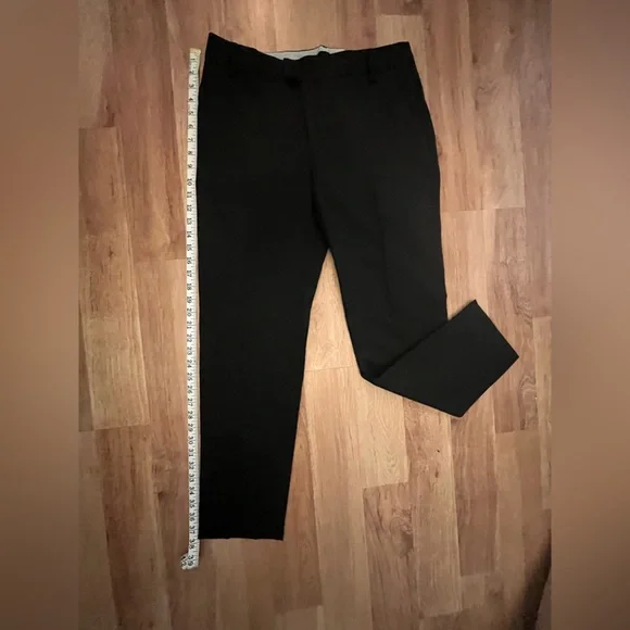 Band of Outsiders Black Straight Leg Trousers with small pant leg slit Size 2 - Picture 7 of 7